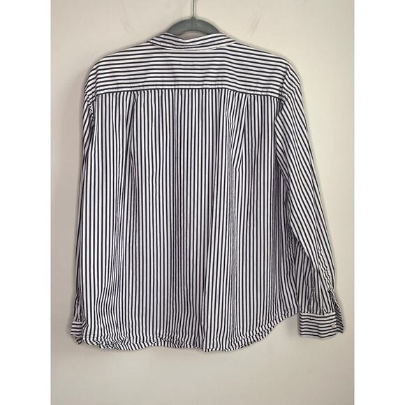 Closed 100% Cotton Striped Long Sleeve Button-Up Shirt White/Blue Women's Size - Picture 7 of 7